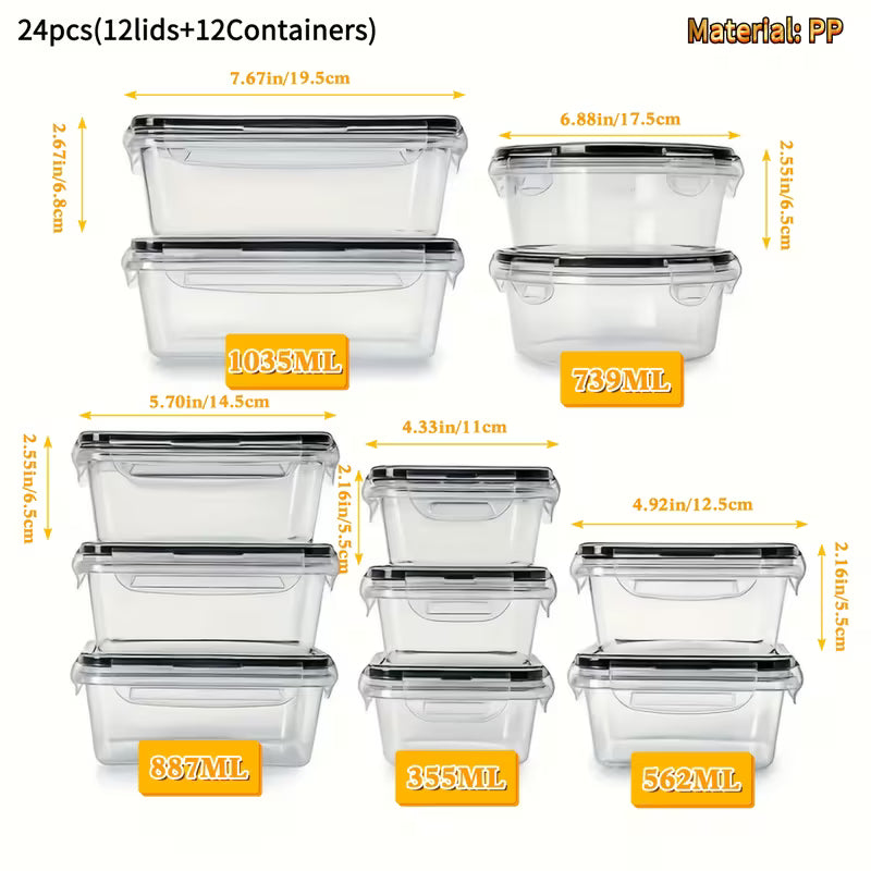 CalmPrep™ – 24-Piece Meal Prep Container Set